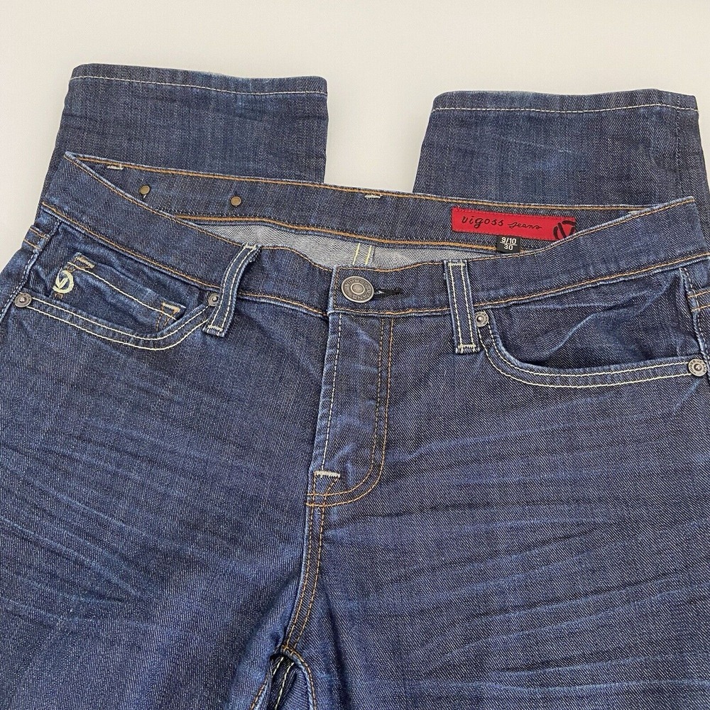 Vigoss Women's Blue‎ Jeans Mid Rise Straight Denim Size 31 (9/10) Embroidered